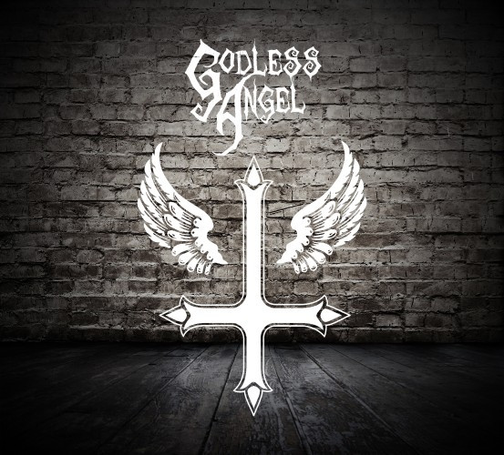 Godless Angel Logo on brick