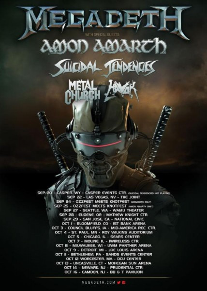 Megadeth 2016 tour flyer